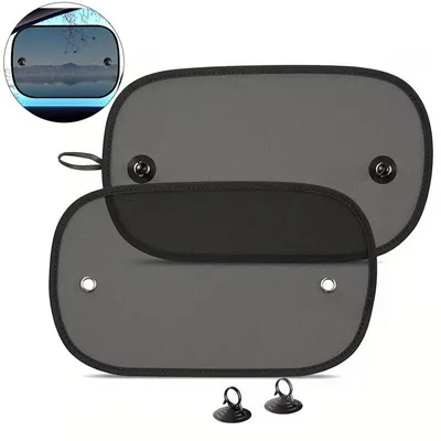 Produktbild von Auto Sonnenschutz Seitenscheibe 50×30 cm, UV Schutz Auto Baby Kinder, 2er Set Fenster Sonnenschutz mit Saugnäpfen