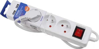 Zdjęcie produktu dla EXPERT-LINE - TCD biały z kablem 3 X 16A Z WYŁĄCZNIKIEM I 2 PORTAMI USB - 647860