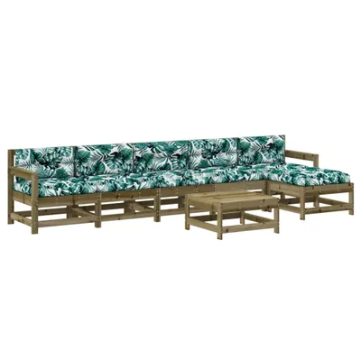 Produktbild von vidaXL 7-tlg. Garten-Lounge-Set mit Kissen Imprägniertes Kiefernholz