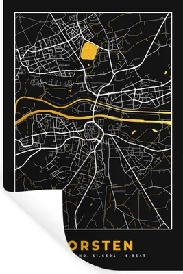 Produktbild von MuchoWow® Wandtattoo Wandsticker Wandaufkleber Karte - Dorsten - Gold - Stadtplan - Deutschland 20x30 cm Selbstklebend und Repositionierbar - Sticker - Dekorfolie