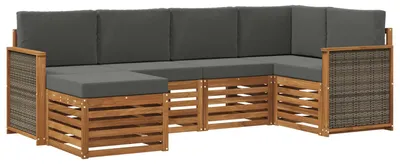 Produktbild von vidaXL Outdoor-Sofagarnitur 5 stk. Natur und Anthrazit