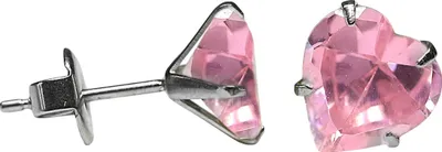 Produktbild von Ohrstecker mit Herz in verschiedenen Farben und Größen Größe - 6 mm Farbe - Pink
