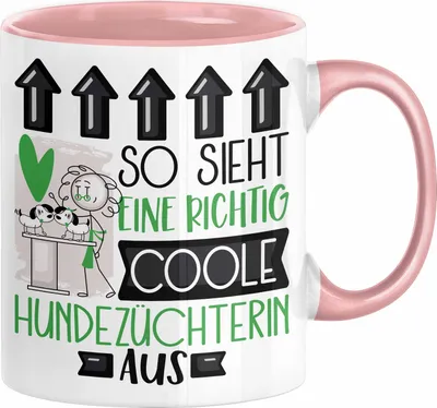Produktbild von Hundezüchterin Geschenk Tasse Lustig Geschenkidee für Hundezüchterin Geburtstag So Sieht Eine Richtig Coole Hundezüchterin Aus Frauen Spruch (Rosa)