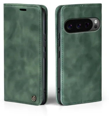 Produktbild von Handy Hülle für Google Pixel 10 Pro Klapphülle Bookcase Flip Cover Handy Tasche Etui Farbe: Grün