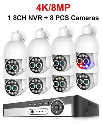 Obrázok produktu pre 8-kanálový bezpečnostný systém – 4K ultra HD kamery s dvojitou šošovkou – detekcia pomocou umelej inteligencie