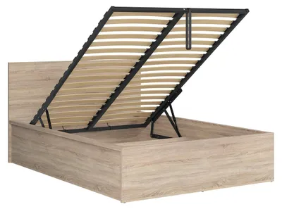 Produktbild von Bett mit Bettkasten 140x200cm Holzoptik