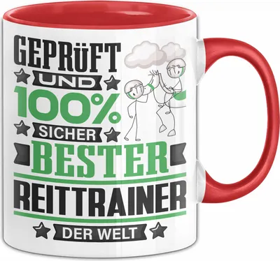 Produktbild von Reittrainer Geschenk Lustiger Spruch für Reittrainer Geschenkidee Bester Reittrainer Der Welt (Rot)