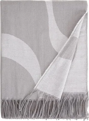 Obrázek produktu pro HOMLA KALOR šedá žakárová deka s třásněmi 135x200 cm
