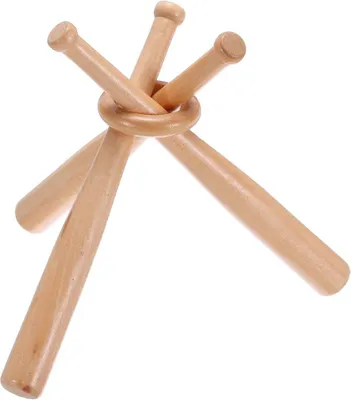 Produktbild von Baseball-Displayständer aus Holz mit Mini-Baseballschlägern – Ballhalter – Baseballzubehör