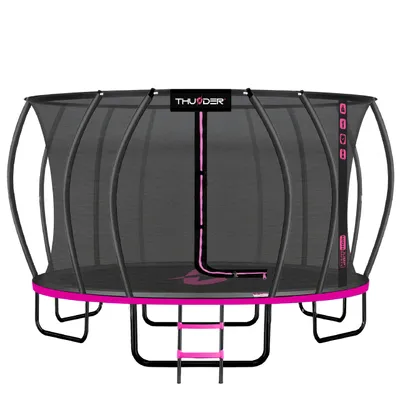 Produktbild von THUNDER® | ULTRA 16FT PINK | Zahradní trampolína 488 cm | Bezpečnostní síť uvnitř | 108 tvrzených pružin | Nosnost 150 kg | Růžová |