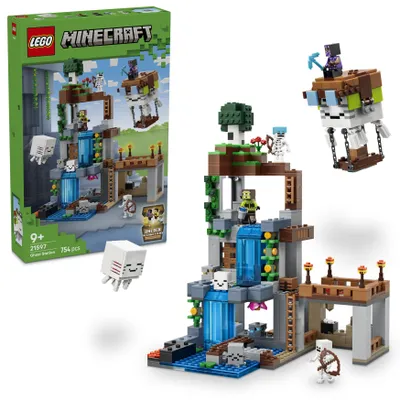 Produktbild von LEGO Minecraft Ghast-Station - Spielzeug mit 8 Figuren inkl. 2 Skelette und 4 Ghasts mit Zubehör - Zimmerdeko für Kinder - Gaming-Geschenk für Jungen, Mädchen und Fans ab 9 Jahren - 21597