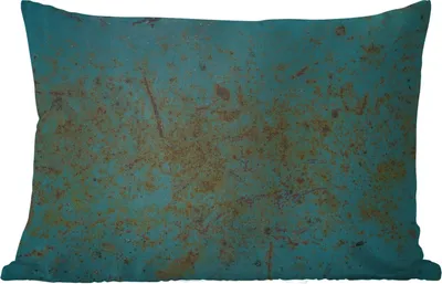 Produktbild von MuchoWow® Outdoor Kissen - Metall - Rost - Türkis - 60x40 cm - Wetterfest - Lounge Kissen - Zierkissen - Kissen für Innenräume