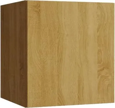 Produktbild von Furnitech Wohnwand Wohnzimmer - Hängend Wohnwand Modern - Regale und TV Schrank - Wohnzimmer Möbel (GS1, Gold Eiche)