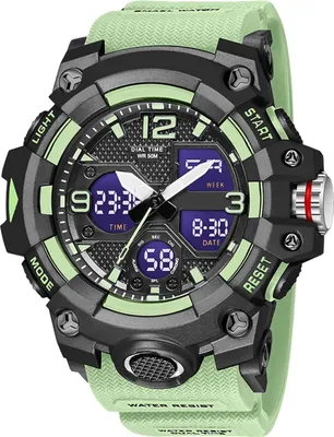 Produktbild von Armbanduhr Herren Militär Sportuhr Analog Digitaluhr 5ATM Wasserdicht Outdoor Uhr mit Licht Alarm Kalender Stoppuhr für Männer Jungen Groß