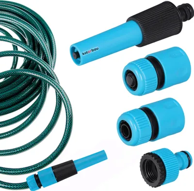 Produktbild von KOTARBAU® Gartenschlauch Anschluss Set 4-teilig 1/2" PVC regulierbare Gartenspritze Schnellkupplung Hahnverbinder Wasserstop Anschlüsse für Gartenschlauch Schlauchverbinder Gartenschlauch 1/2  Zoll