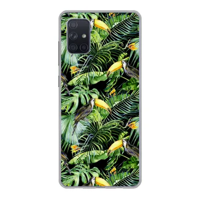 Produktbild von MuchoWow® Handyhülle Schutzhülle Hülle für Samsung Galaxy A71 Tukan - Muster - Pflanzen Silikon Softcase Handy Hülle - Kartenbesitzer