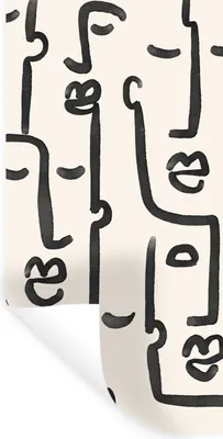 Produktbild von MuchoWow® Wandtattoo Wandsticker Wandaufkleber Muster - Abstrakt - Linienkunst 40x80 cm Selbstklebend und Repositionierbar - Repositionierbar - Wasser abweisend