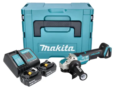 Immagine prodotto di Smerigliatrice angolare a batteria Makita DGA 520 SFJX1 18 V 125 mm X-LOCK Brushless + 2x batteria ricaricabile 3,0 Ah + caricabatterie + Makpac