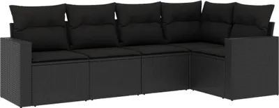 Produktbild von VidaXL 3251262, Schwarz, Rattan, Stahl, 110 kg, Erwachsene & Kinder, 655 mm, 620 mm