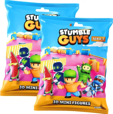 Produktbild von Stumble Guys 3D Sammelfiguren Serie 3 - Chrome Crystal Figur - 2 Tüten
