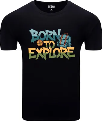 Obrázok produktu pre Diarbo pánske tričko s potlačou milovníka prírody Born to explore čierne veľkosť S