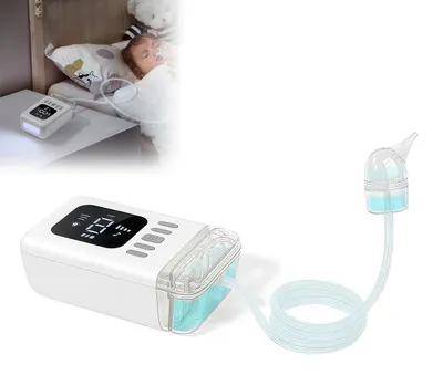 Produktbild von Elektrischer Baby Nasensauger, 9 Saugstufen, Nachtlicht, beruhigende Funktion mit Kinderliedern, 2500 mAh Akku