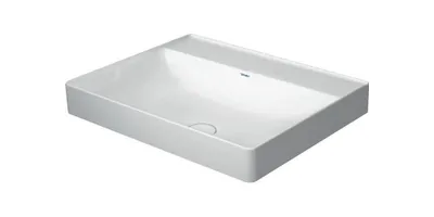 Zdjęcie produktu dla Duravit umywalka nablatowa DURASQUARE bez przelewu, z otworem na baterię, 600 x 470 mm bez otworu na baterię biała