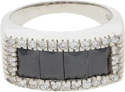 Produktbild von JuwelmaLux Ring 925/000 Silber mit Zirkonia, schwarz JL30-07-4732 G55