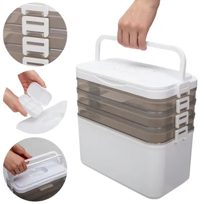 Zdjęcie produktu dla Organizer wielopoziomowy More&Deco 4 przegródki z uchwytem i pojemnikiem na leki