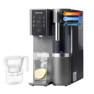 Produktbild von Waterdrop A2G Mineral-Heiß - & Kaltwasser-Umkehrosmoseanlage mit einer zusätzlichen WD-PT-05W-L Wasserfilterkanne