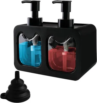 Produktbild von Keukenorganizer 4-in-1 schwarz mit Borstenhalter und Seifenspender