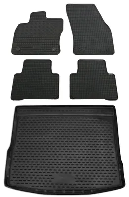 Produktbild von Gummi Kofferraumwanne + Fußmatten Set für VW Tiguan 2 AD, Bj. 1/2016-
