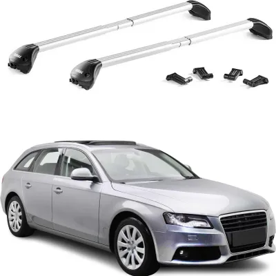 Image de Barres de toit transversales pour Audi A4 Break B8 2008-2015 Alu Gris 2x ABE