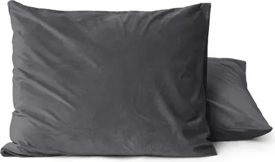 Produktbild von Sleeptime Velvet 2 in 1 Kopfkissenbezüge Anthrazit 60 x 70 cm