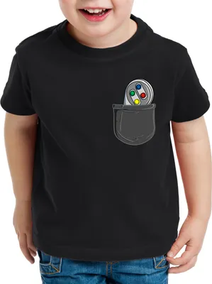 Produktbild von style3 SNES Brusttasche Kinder T-Shirt classic 16-Bit konsole pocket