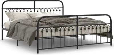 Produktbild von vidaXL Bettgestell mit Kopf- und Fußteil Metall Schwarz 183x213 cm