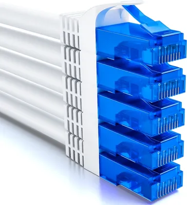 Produktbild von deleyCON 5x 1m CAT6 Netzwerkkabel Set - U-UTP RJ45 CAT-6 LAN Kabel Patchkabel Ethernetkabel DSL Switch Router Modem Repeater Patchpanel - Weiß