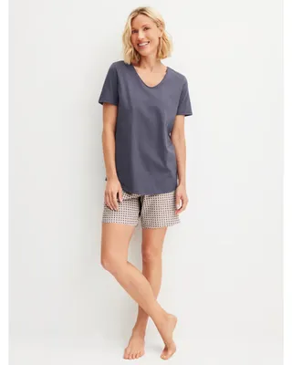 Produktbild von Calida Damen Shorty Pyjama Graphic Nights graystone 46056 L 48/50