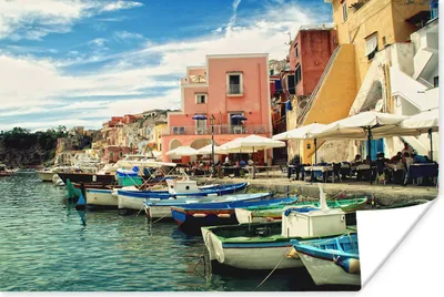 Produktbild von MuchoWow® Poster Hafen - Boot - Italien 60x40 cm - Schlafzimmerdekoration