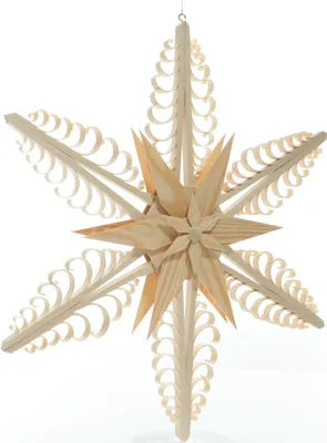 Produktbild von Fensterschmuck Spanstern Mitte 2 Sterne (beidseitig) BxHxT=41x41x40cm NEU