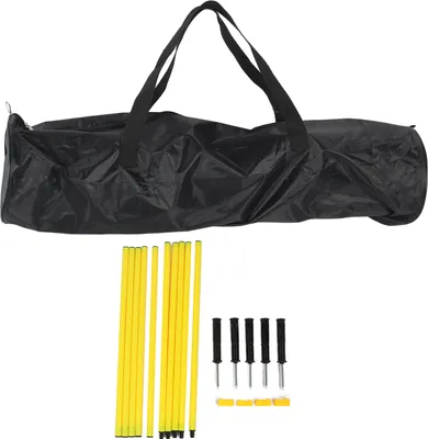 Image de Barres d'agilité jaunes de 1,5 m, avec socles et clips – pour le football et le sport – réglables en hauteur et stables – lot
