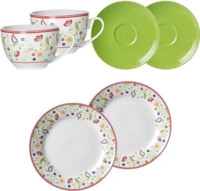 Produktbild von Ritzenhoff & Breker SHANTI DOPPIO Kaffeeservice 6-teilig grün