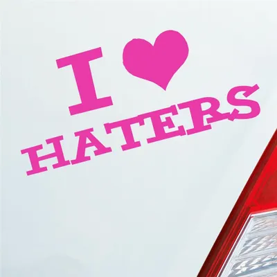 Produktbild von Auto Aufkleber I love Haters Tuning 10x4,5 cm Pink Sticker Heckscheibenaufkleber