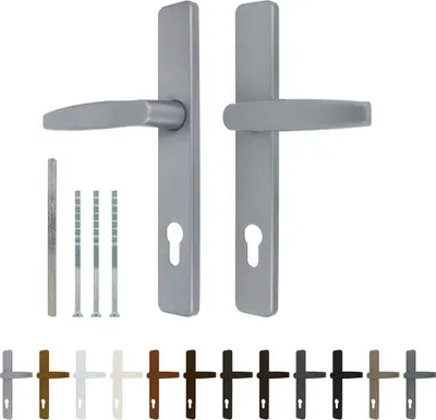 Produktbild von Premium Drückergarnitur Victory DHS 92mm - Rechteckig - Griff-Griff, Farbe:Braun RAL 8019, Schildbreite:36mm