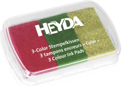 Produktbild von HEYDA Stempelkissen 3 Color rot/dunkelgrün/gold