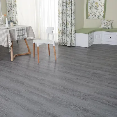 Obrázok produktu pre Samolepiaci vinylový podlahový obklad, 5,01 m², sivý, rozmer 91,5 x 15,2 cm, vodotesný, vhodný do kuchyne a kúpeľne