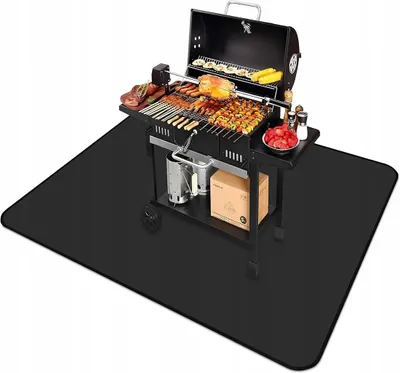 Image de Tapis de barbecue Tapis de protection pour balcon et terrasse BBQ 99x182 cm