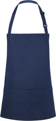 Zdjęcie produktu dla Karlowsky BLS6 | Krótki fartuch Basic z klamrą i kieszenią - Kolor: Navy (ok. Pantone 2767C) - Rozmiar: 75 x 60 cm