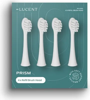 Image de Be Lucent - 4 têtes de brosse à dents pour brosse à dents sonique Prism - White