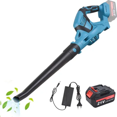 Produktbild von Akumulátorový foukač listí, 21 V, bateriový foukač listí pro péči o trávník, výkonný foukač listí na terasu, dvůr, na prach z listí, na odfoukávání sněhu